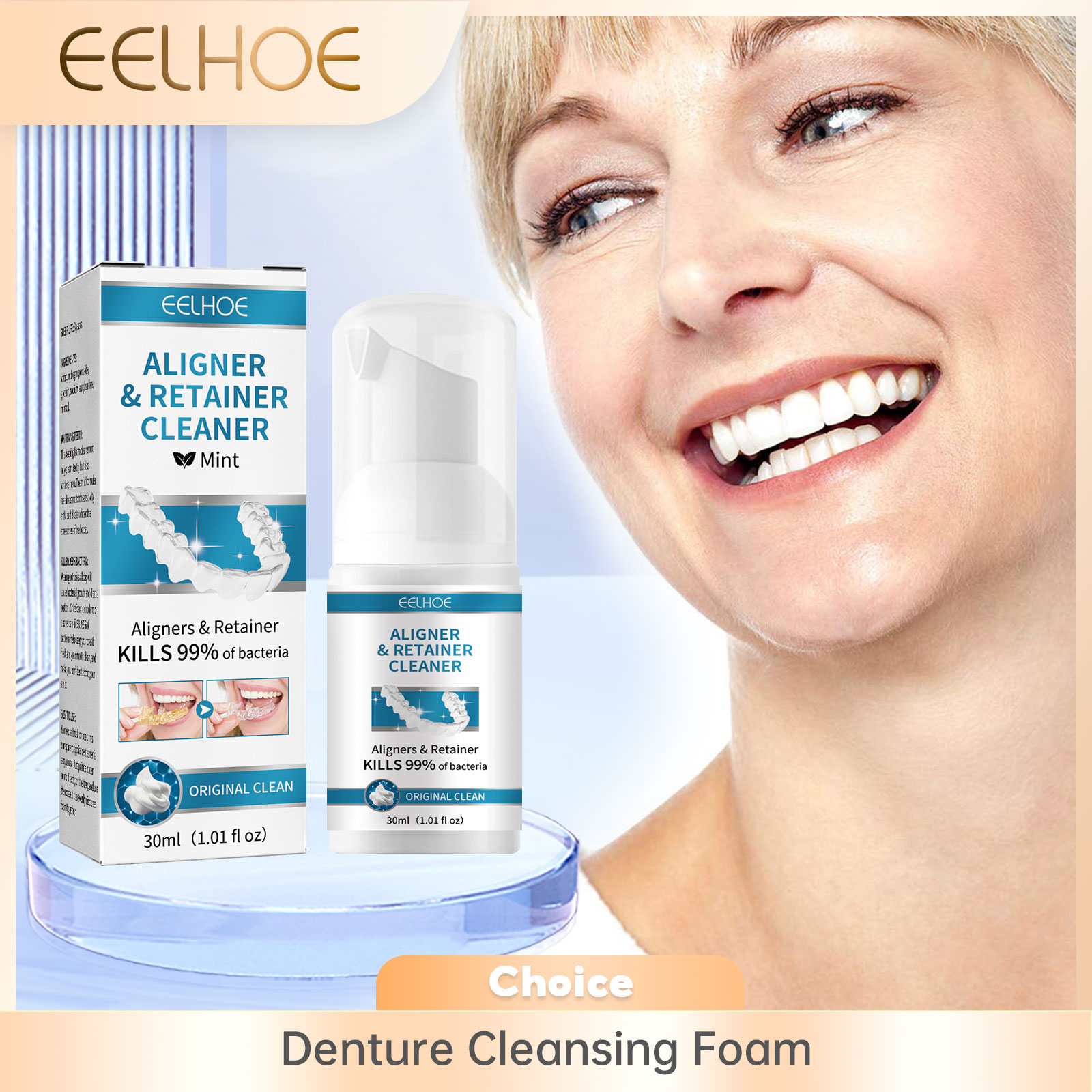 Teeth Whitening Retainer - Aligner Denture Cleaner Foam Deep Cleaning