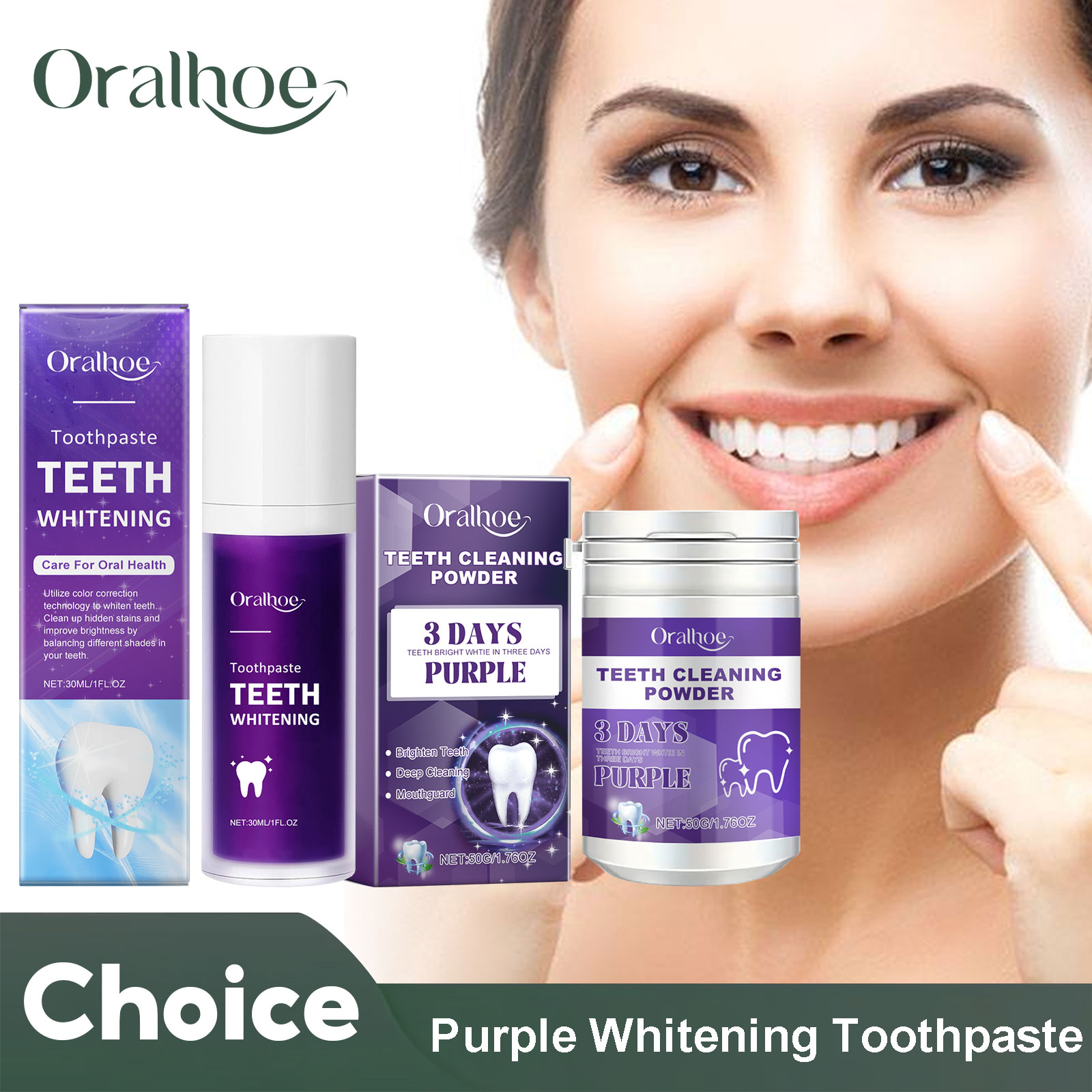 Purple Corrector Teeth Whiteni - огляд і ціна Teeth Whitening Powder