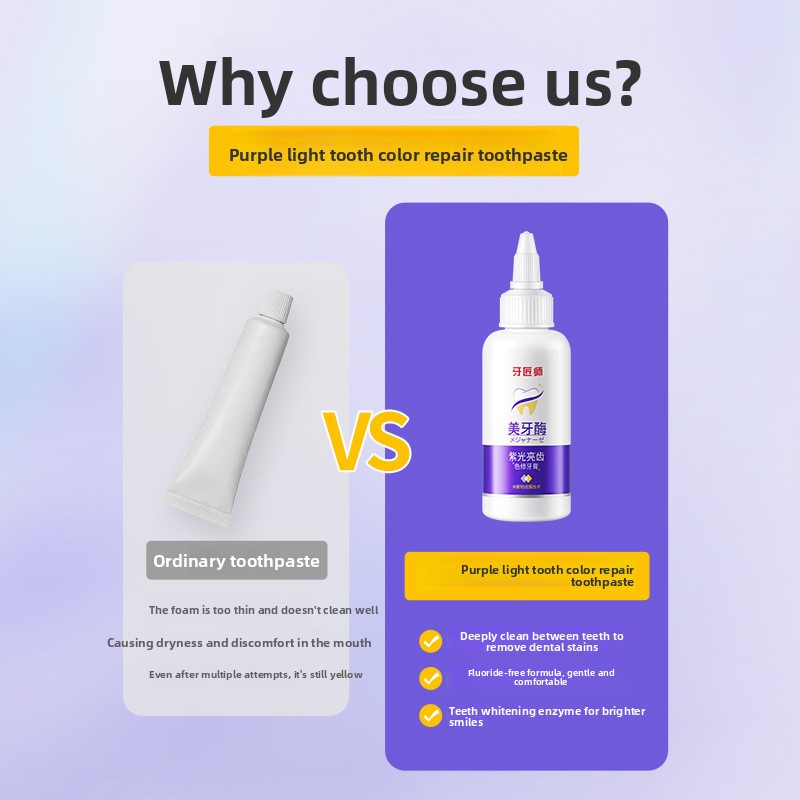 Purple Light Brightening Tooth - огляд і ціна Teeth Whitening Enzymes